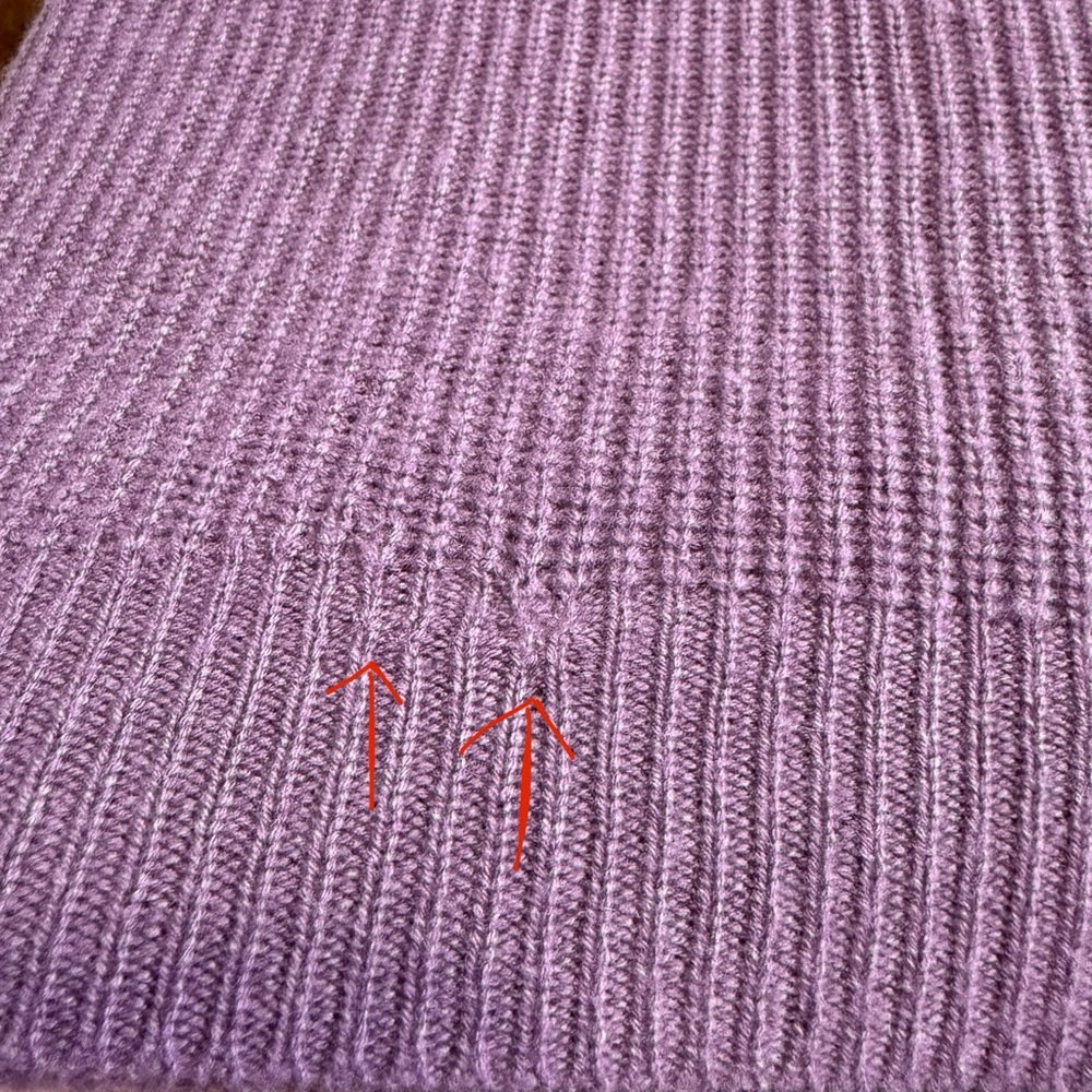 RAVELLA purple Lombardia Cashmere Fisherman ribbed crewneck Sweater - Picture 9 of 12